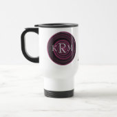 Mug De Voyage Initiales de monogramme Tourbillons de prune Perso (Gauche)