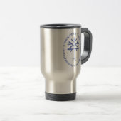 Mug de voyage inoxydable avec phoque bleu (Devant droit)