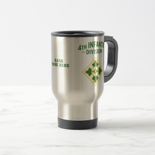 Mug De Voyage Insigne de la 4e division d'infanterie (Devant droit)