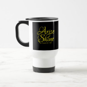 Mug De Voyage Inspiration Lever et Foi brillante Voyage noir M