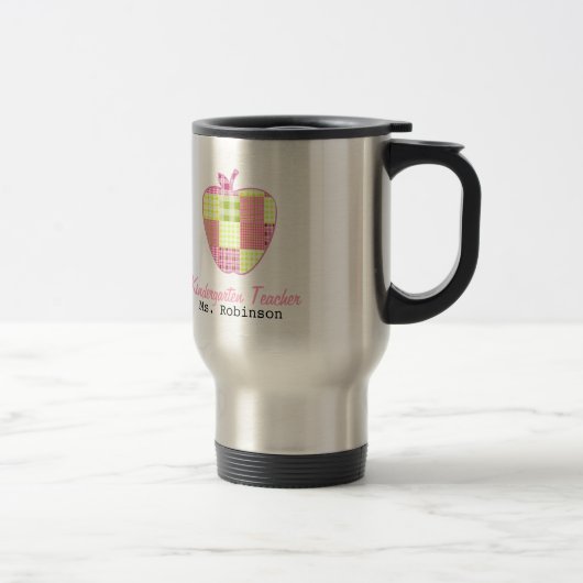 Mug De Voyage Institutrice gardienne d'Apple de plaid (Droit)