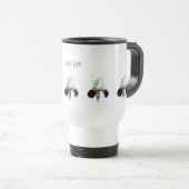 Mug de voyage Iris violet et blanc (Devant droit)