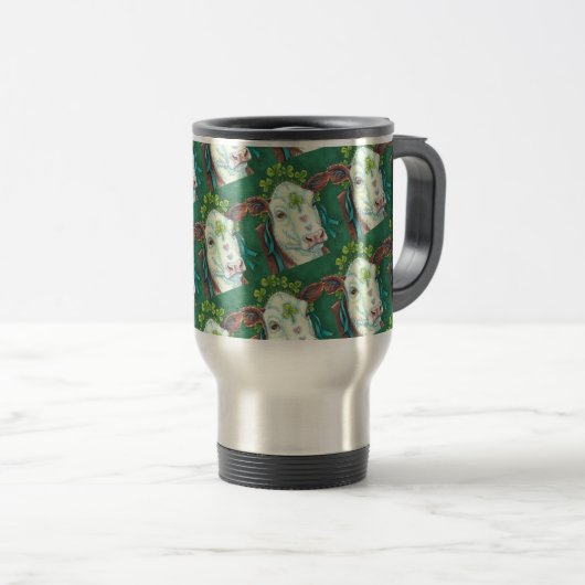 MUG DE VOYAGE IRLANDAIS BRED ST. PATRICK'S DAY HEIFER, VACHE SHA (Devant droit)