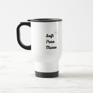 Mug de voyage isolé "Soft Purr Meow" - Chat mignon