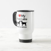 Mug De Voyage J'adore mes deux Black Labs (Devant gauche)