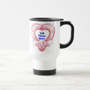 Mug De Voyage J'adore My Cat ! Photo Red Hearts