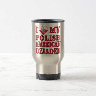Mug De Voyage J'Ai Coeur Mon Polonais Américain Dziadek