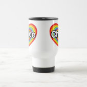 Mug De Voyage J'aime Chloe : coeur arc-en-ciel (Centre)