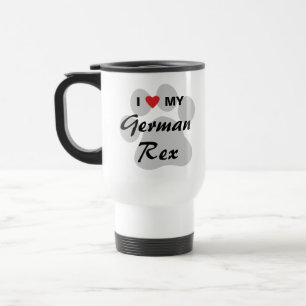 Mug De Voyage J'aime (coeur) ma conception de Rex Pawprint