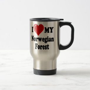 Mug De Voyage J'aime (coeur) mon chat norvégien de forêt