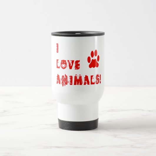 Mug De Voyage J'aime des animaux (Centre)