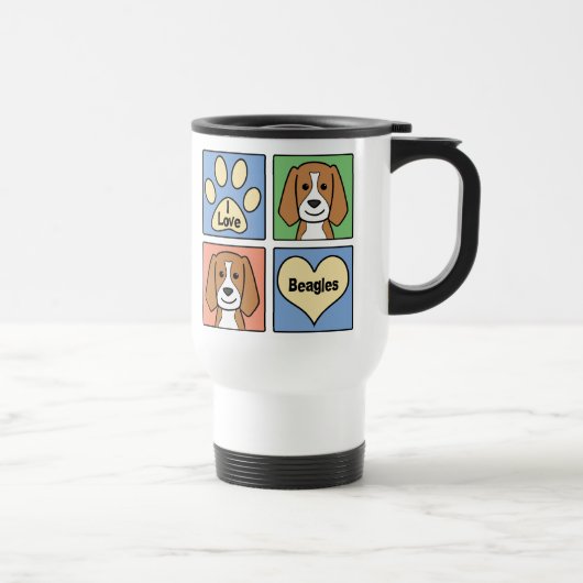 Mug De Voyage J'aime des beagles (Droite)