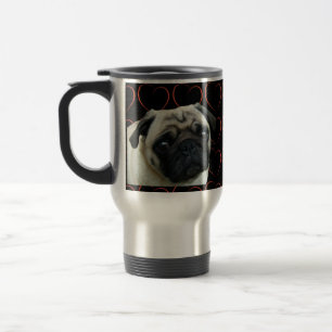 Mug De Voyage J'aime des carlins avec des coeurs