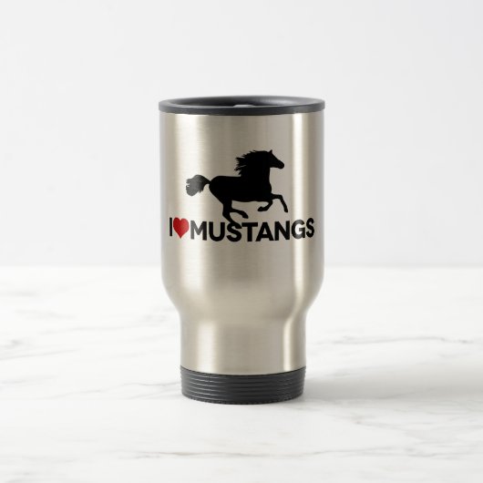 Mug De Voyage J'aime des mustangs (Centre)