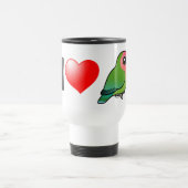 Mug De Voyage J'aime des perruches Pêche-faites face (Centre)