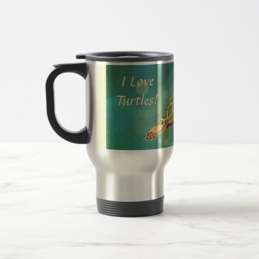 Mug De Voyage J'aime des tortues ! Puissance de tortue (Gauche)