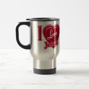 Mug De Voyage J'aime Jésus Coeur Rouge
