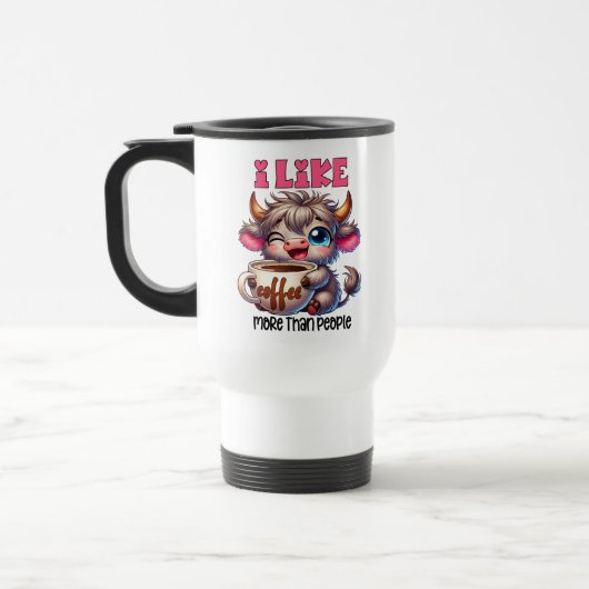 Mug De Voyage J'aime le café plus que les gens  (Gauche)