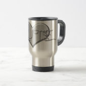 Mug De Voyage J'aime le coeur d'argent de cannelure (Devant droit)