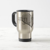 Mug De Voyage J'aime le coeur d'argent de cannelure (Devant gauche)