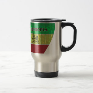 Mug De Voyage J'aime le drapeau - J'aime l'Éthiopie Rouge Or V