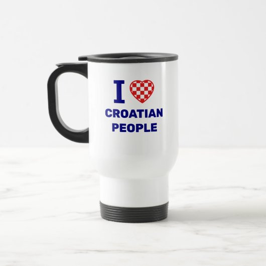 Mug De Voyage J'aime le peuple croate (Gauche)