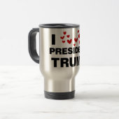 Mug De Voyage J'aime les coeurs du président Trump (Devant gauche)