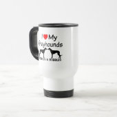 Mug De Voyage J'Aime Mes DEUX Chiens Greyhound (Devant gauche)
