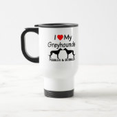 Mug De Voyage J'Aime Mes DEUX Chiens Greyhound (Gauche)
