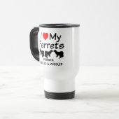Mug De Voyage J'Aime Mes TROIS Ferrets (Devant gauche)