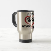 Mug De Voyage J'aime mon chien jeter l'oreiller (Devant gauche)