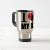 Mug De Voyage J'aime mon chien jeter l'oreiller (Devant gauche)