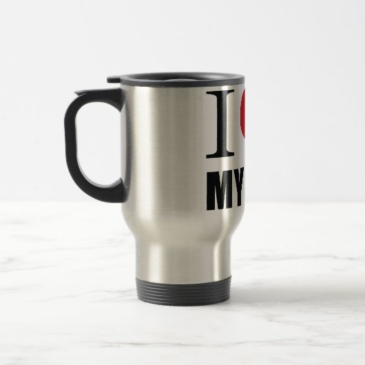 Mug De Voyage J'aime mon chien jeter l'oreiller (Gauche)