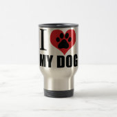 Mug De Voyage J'aime mon chien jeter l'oreiller (Centre)