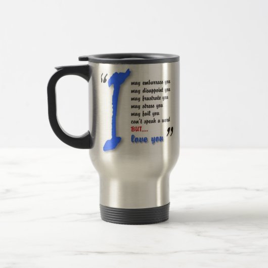 Mug De Voyage J'aime mon enfant avec l'autisme - concevez la (Gauche)