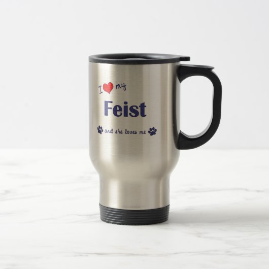 Mug De Voyage J'aime mon Feist (le chien femelle) (Droit)