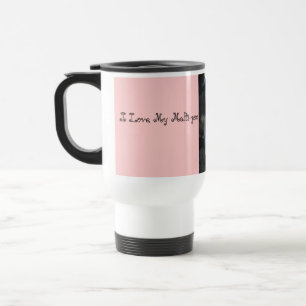 Mug De Voyage J'aime mon Malti-poo, voyage rose