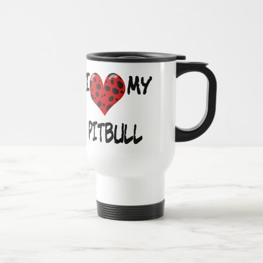 Mug De Voyage J'aime mon Pitbull (Droite)