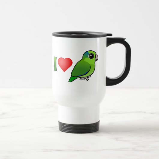 Mug De Voyage J'aime Parrotlets Pacifique (le vert) (Droite)