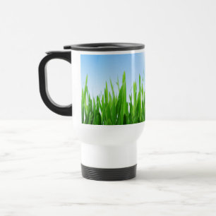 Mug De Voyage Jardin à l'herbe verte avec conception de ciel ble