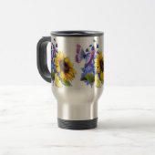 Mug De Voyage Jardin de tournesol papillon (Devant gauche)