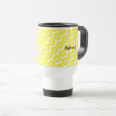 Mug De Voyage Jaune Citron Blanc Nom Personnalisé Couleur Cadeau (Devant droit)