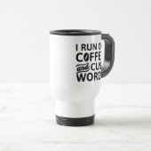 Mug De Voyage Je Cours Sur Café Et Cuss Mots (Devant droit)