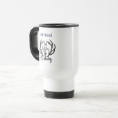 Mug De Voyage Je Préférerais Chasser Deer Buck Antlers Monogramm (Devant gauche)