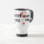 Mug De Voyage Je t'aime coeur valentin rouge et blanc (Devant droit)