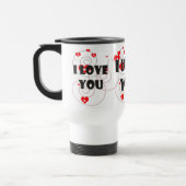 Mug De Voyage Je t'aime coeur valentin rouge et blanc (Gauche)