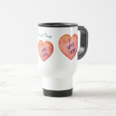 Mug De Voyage Je t'aime Coeurs roses Personnalisé (Devant droit)