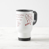 Mug De Voyage Je T'Aime Coeurs Rouges Interconnectés Voyage Mug (Devant droit)