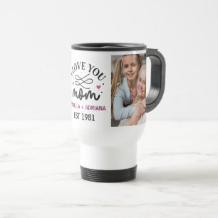 Mug De Voyage Je t'aime Maman   Écriture Élégante 2 Collage Phot