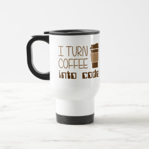 Mug De Voyage Je transforme le café en code de programmation